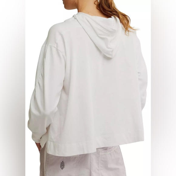 NWOT Free People Hot Shot Oversized Hoodie ~ White ~ S~ 💟🤍 - Picture 8 of 14